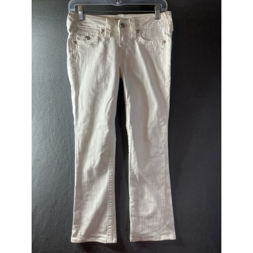 Women's True Religion Jeans Becky Bootcut White Made in USA VTG Y2K 27